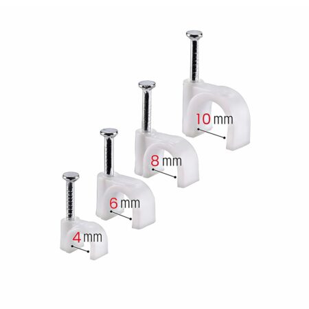 Klem Kabel Putih Paku Beton Super Kuat Strengthened Round Cable Clip