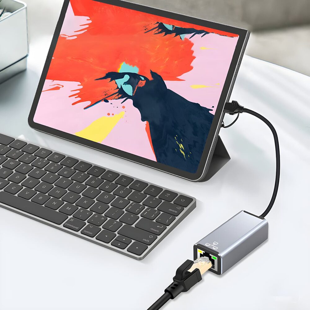 2-in-1 USB Type C & USB A to RJ45 Ethernet Adapter - Image 2