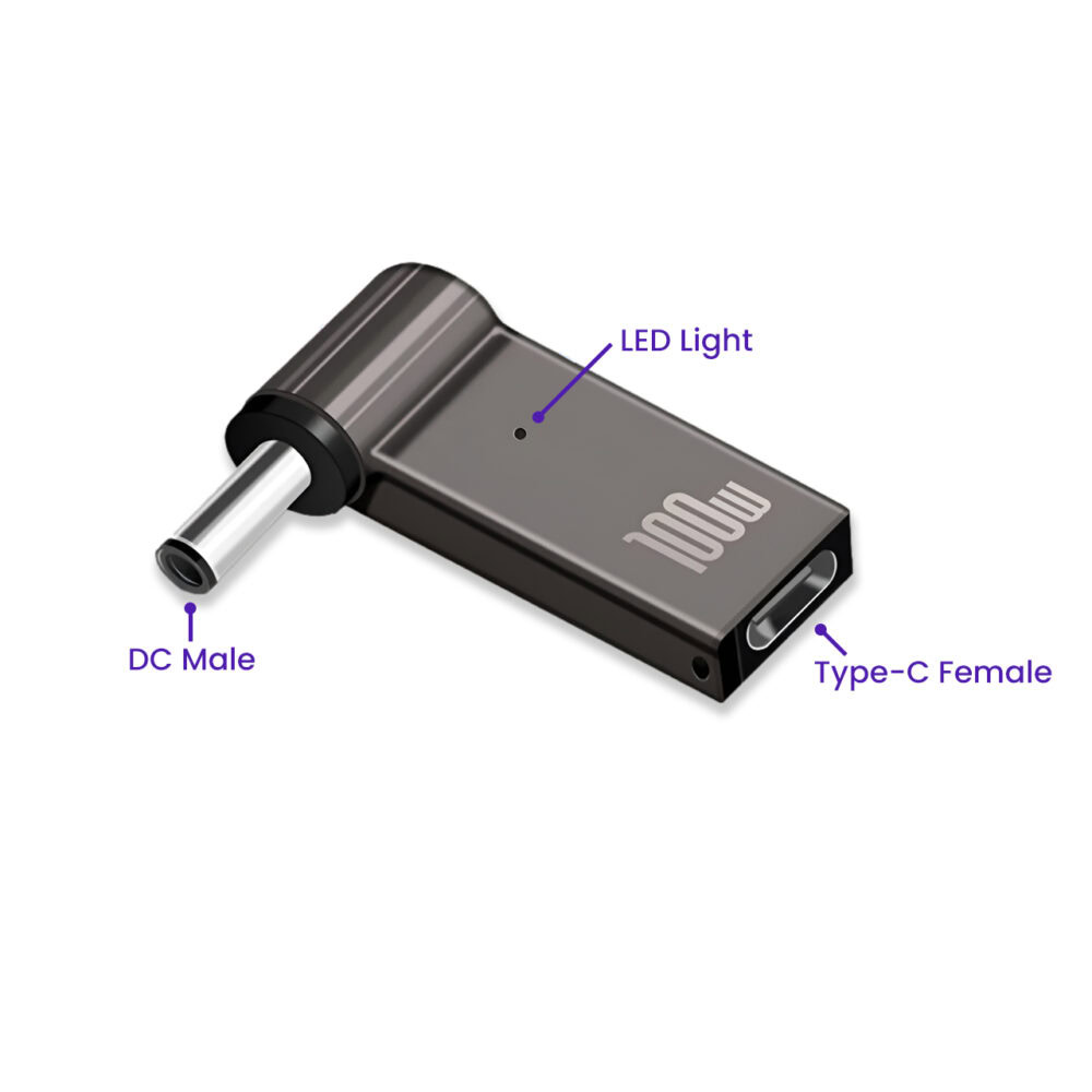 Adattatore USB-C Femmina A DC Maschio Con Display Digitale, Caricabatterie Compatto Per Laptop – Perfetto Per Casa, Ufficio E Viaggi