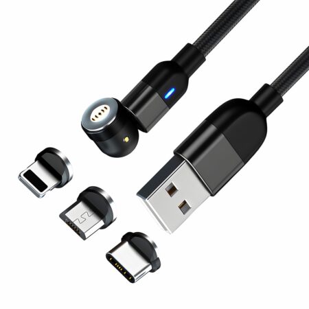 Kabel Magnetic Rotation 7-pin USB-A to Type-C / MicroUSB / Lightning