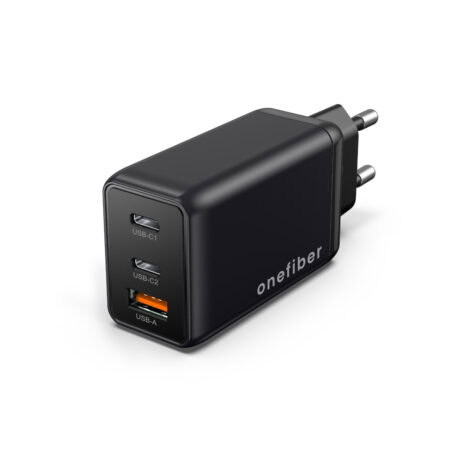 GaN Power Adapter (Kepala Batok Charger) 65W Quick Charge PD 3.0 PPS 3 Port - 2 x USB-Type C + 1 x USB-A