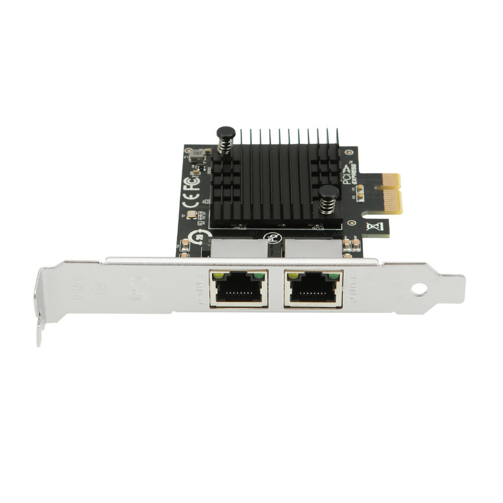 PCIe 3.0 x1 Intel I226-T2 - 2 x 2.5 Gbps RJ45 PCIe Network Adapter / LAN Card - Image 2