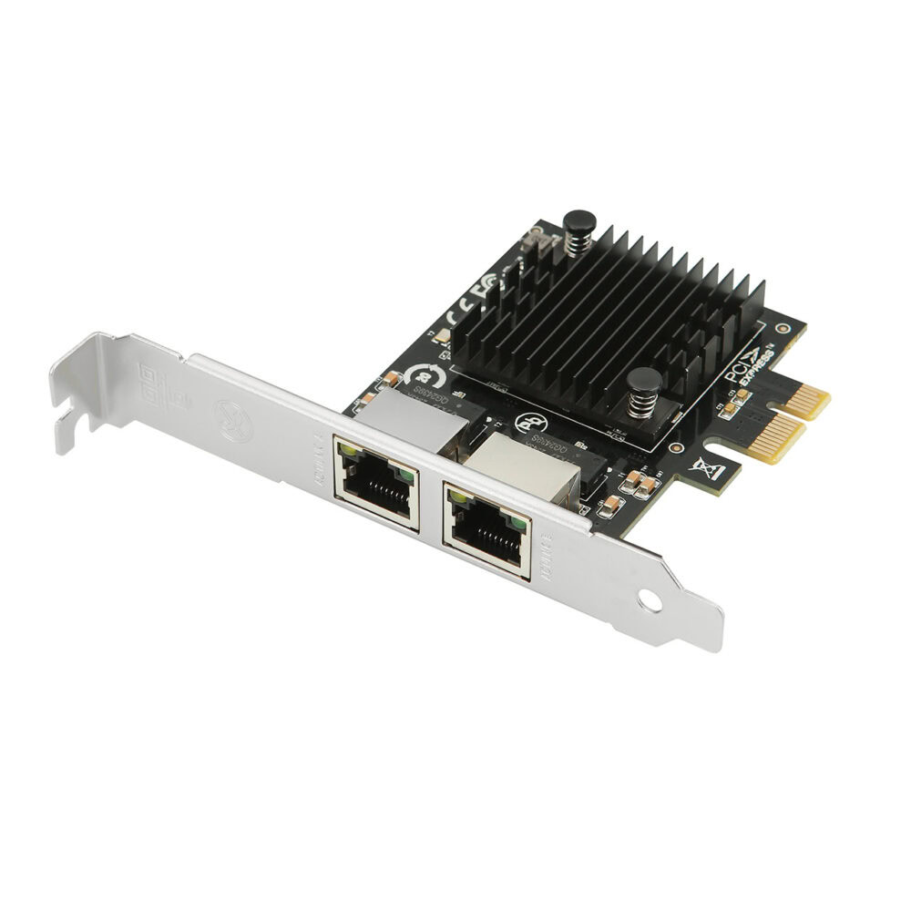 PCIe 3.0 x1 Intel I226-T2 - 2 x 2.5 Gbps RJ45 PCIe Network Adapter / LAN Card