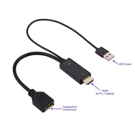 Kabel HDMI Male to DisplayPort (DP) Female