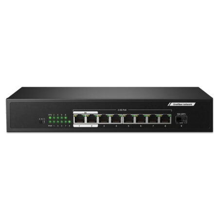 PoE++ Switch Hub 8 x 2.5 Gbps RJ45 + 1 x 10 Gbps SFP+
