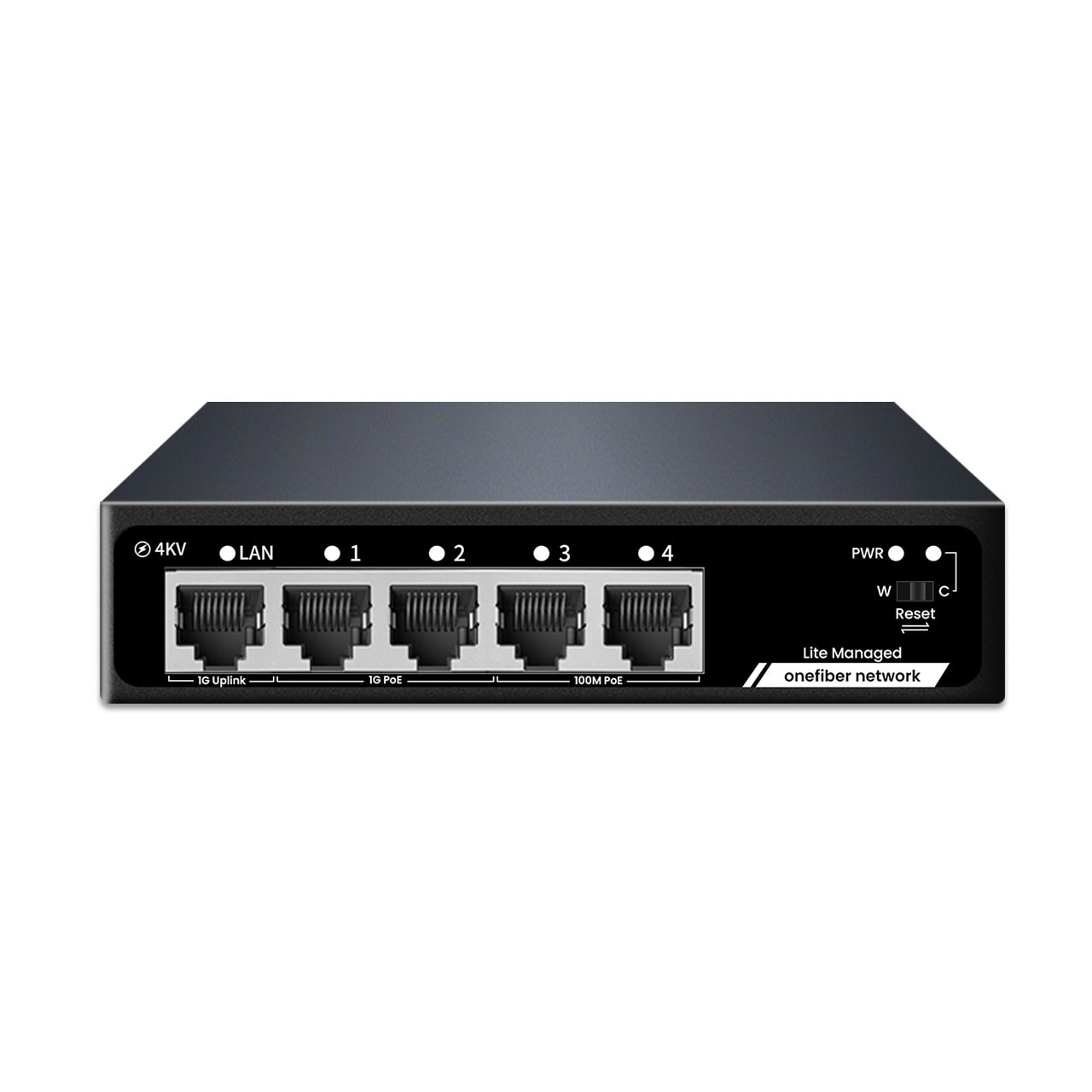 Lite Managed PoE+ Switch 3 x 1 Gbps + 2 x 100 Mbps RJ45
