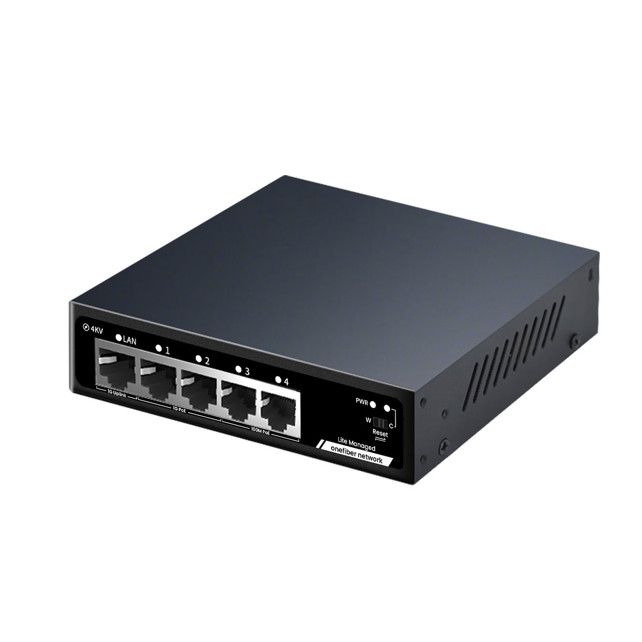 Lite Managed PoE+ Switch 3 x 1 Gbps + 2 x 100 Mbps RJ45 - Image 2
