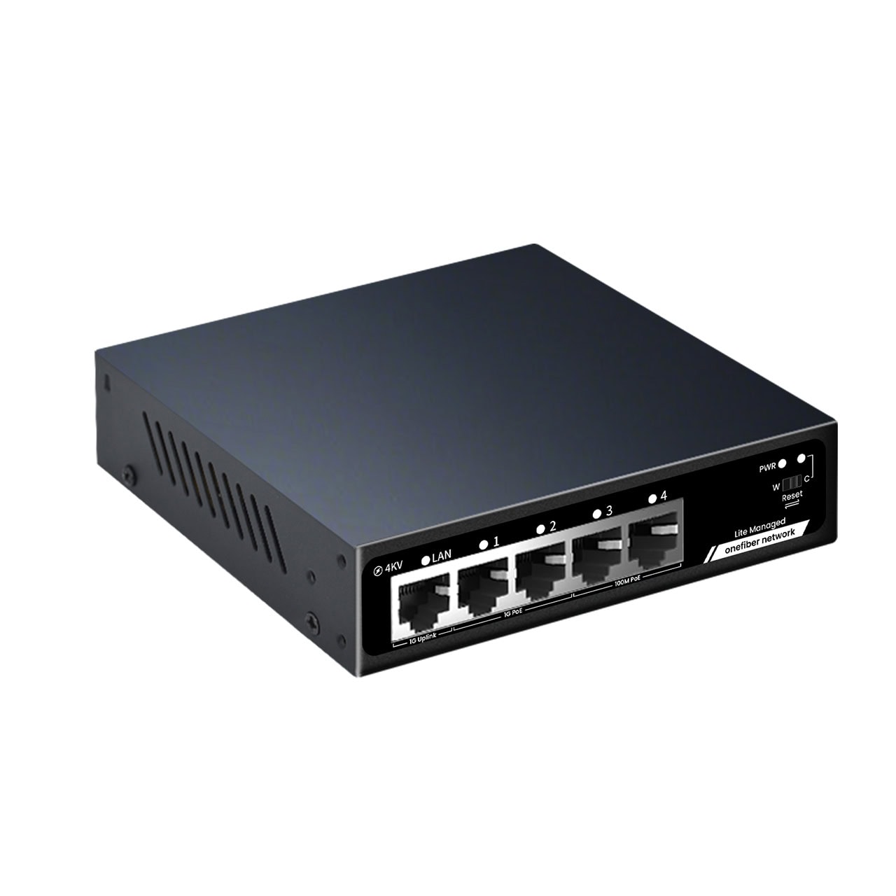 Lite Managed PoE+ Switch 3 x 1 Gbps + 2 x 100 Mbps RJ45 - Image 3